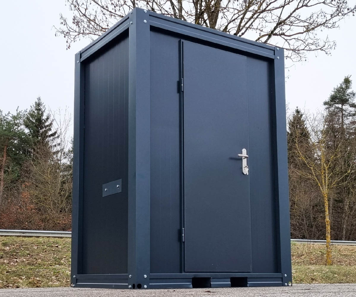 Mobiler Toilettencontainer - WC mit Waschbecken Pissoir und Durchlauferhitzer - Anthrazit – Bild 6