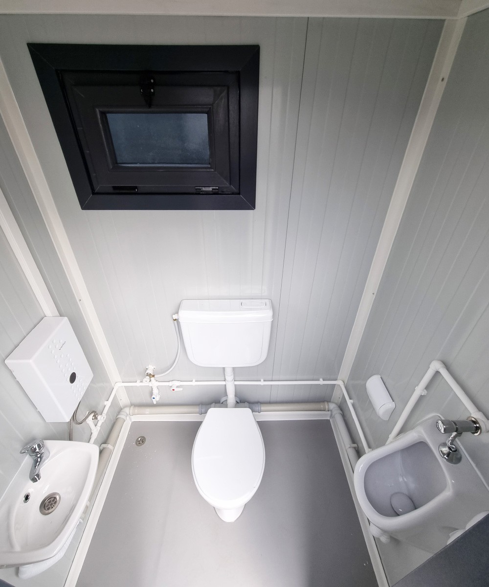 Mobiler Toilettencontainer - WC mit Waschbecken Pissoir und Durchlauferhitzer - Anthrazit – Bild 5