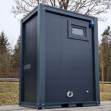 Mobiler Toilettencontainer - WC mit Waschbecken Pissoir und Durchlauferhitzer - Anthrazit