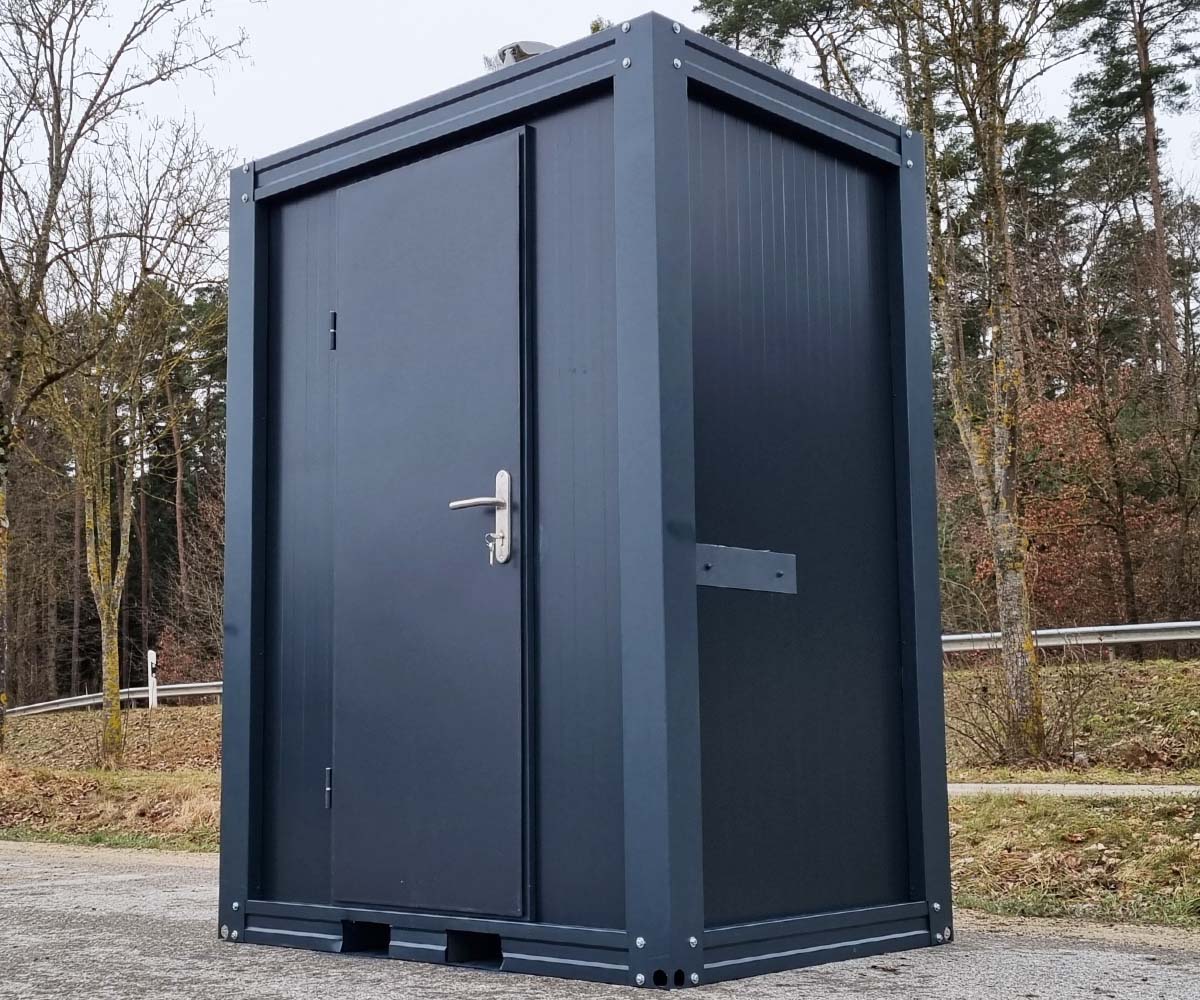 Mobiler Toilettencontainer - WC mit Waschbecken Pissoir und Durchlauferhitzer - Anthrazit – Bild 2